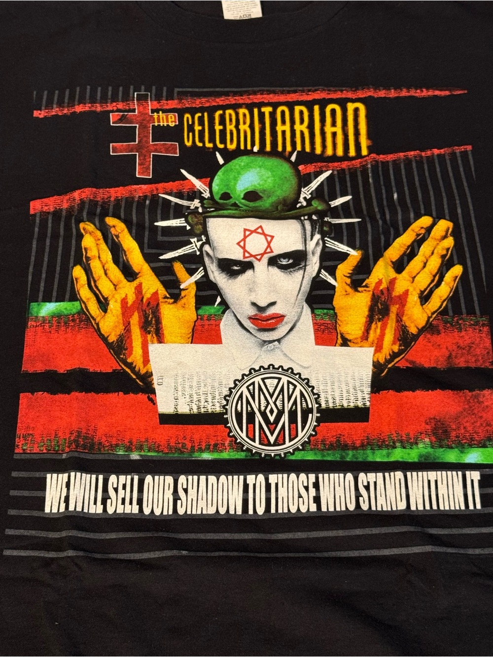 Vintage Marilyn Manson Celebritarian Giant Tag Band Tee XXL Double Sided RARE